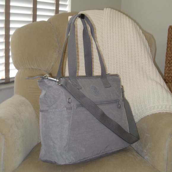 Kipling Bags New Auth Kipling Iconic Nylon Gray Messenger Laptop